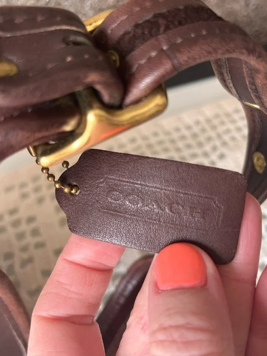 Vintage Janice Coach Brown Leather Crossbody Bag with bronze hardware made in DR - Picture 2 of 15